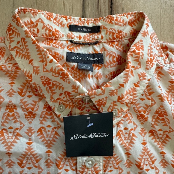 Eddie Bauer Baja Short Sleeve Shirt Beach Polo Classic Fit XL Tall - Picture 4 of 11